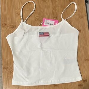 Edikted White Camisole with Flag Accent